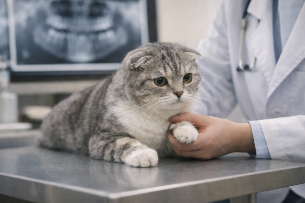 スコティッシュフォールドの関節炎と痛みのサイン