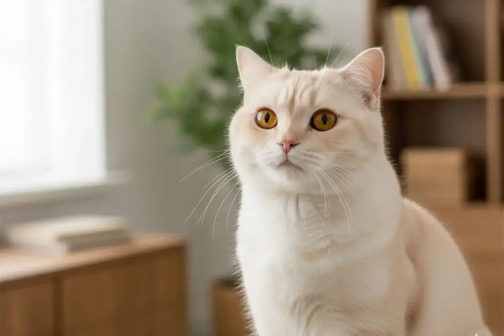 立ち耳の個体のスコティッシュストレート