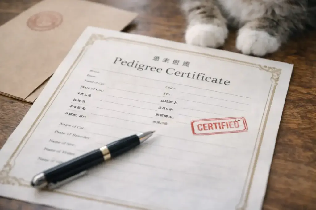 サイベリアンを血統書で確認